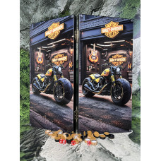 Нарди з дерева та гартованого скла в стилі Harley-Davidson