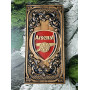 Резные деревянные нарды «Arsenal» — ручная резьба и футбольная символика 32х64