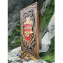 Резные деревянные нарды «Arsenal» — ручная резьба и футбольная символика 32х64
