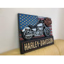 Картина з дерева, панно мотоцикл "Harley Davidson"