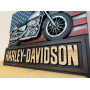 Картина з дерева, панно мотоцикл "Harley Davidson"