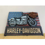 Картина з дерева, панно мотоцикл "Harley Davidson"