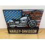 Картина з дерева, панно мотоцикл "Harley Davidson"