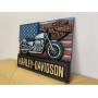 Картина з дерева, панно мотоцикл "Harley Davidson"