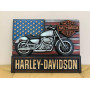 Картина з дерева, панно мотоцикл "Harley Davidson"